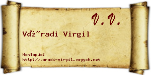 Váradi Virgil névjegykártya